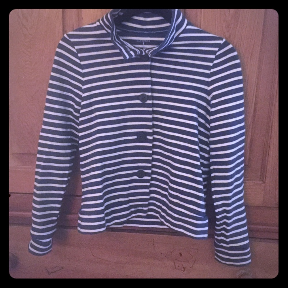 Girls LANDS END knit jacket size M and 100% cotton